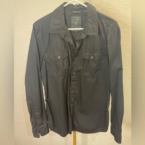 Guess Men’s Long Sleeve Button Down Shirt - Black - Large